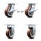 Service Caster 6 Inch Polyurethane Caster Brakes/Swivel Locks and 2 Rigid, 2PK SCC-35S620-PPUR-SLB-BSL-2-R-2 - alternate 1